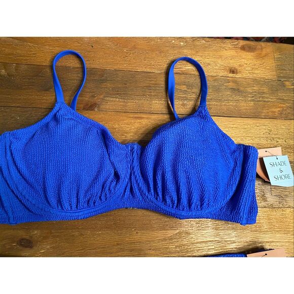 Shade & Shore 2X 20/22 NWT blue bikini set swimwear - Picture 3 of 7